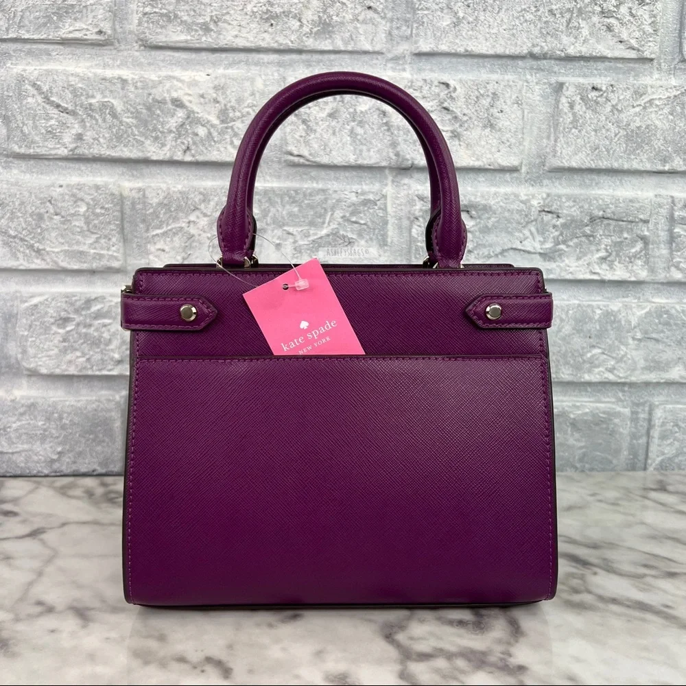 Kate Spade Staci Plum Pie Small Satchel Crossbody & Slim Card Holder Wallet - Picture 5 of 16